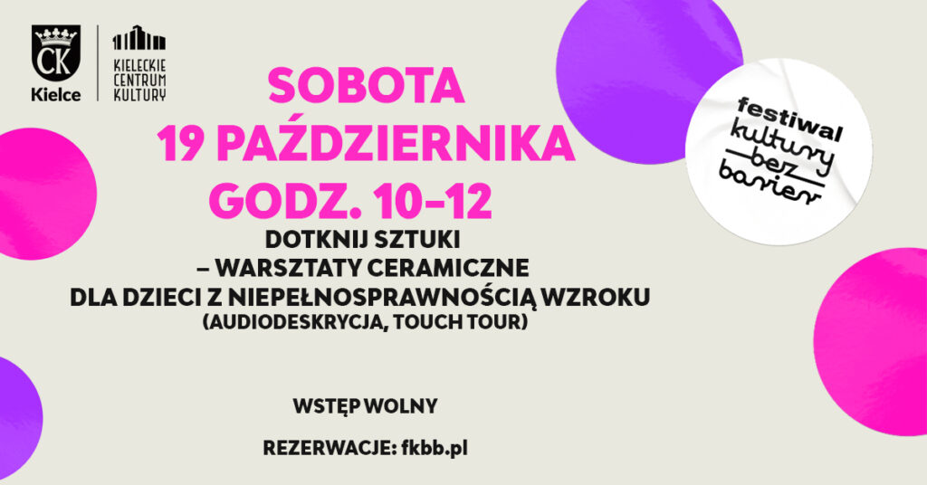 Grafika. Plakat. Warsztaty "Dotknij sztuki" dla dzieci z niepełnopsrawnością wzroku. Zajęcia w sobotę, 19 października w godz. 10-12. Wstęp wolny. Rezerwacje: fkbb.pl